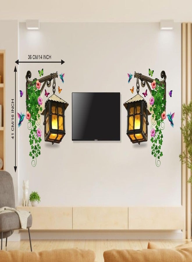 DivineDesigns ملصقات جانبية للتلفزيون من تصميمات ديفاين ديزاينز، على شكل زهور وفراشات وفوانيس - Image 3